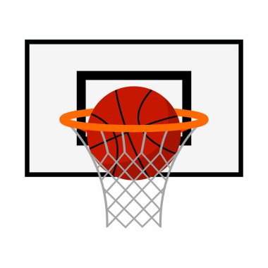 soyut basketbol topu ve sepet