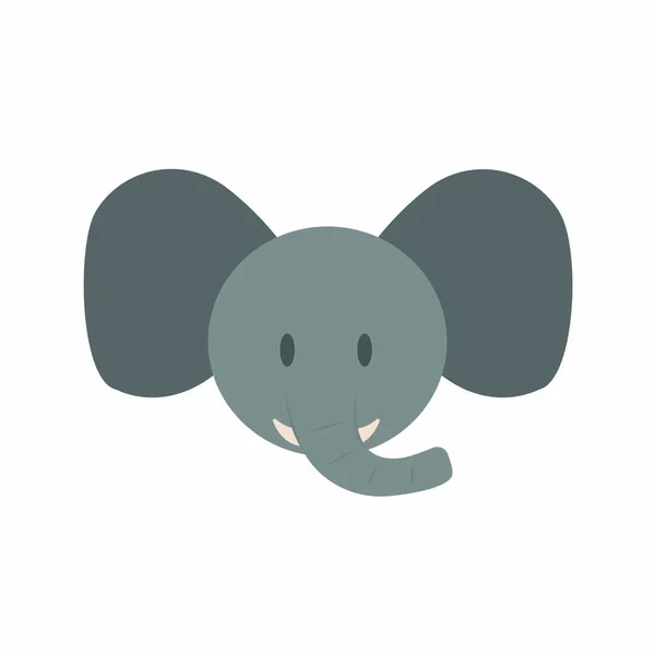 Mignon visage d'éléphant — Image vectorielle