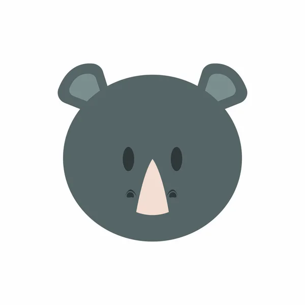 Niedliches Nashorn-Gesicht — Stockvektor