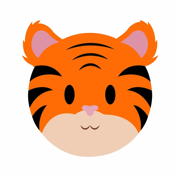 Cute tiger face — Stock Vector