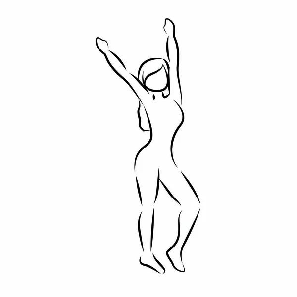 Kadın vücut çizim — Stok Vektör