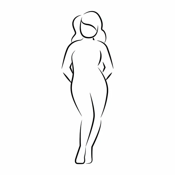 女性の体の描画 — ストックベクタ