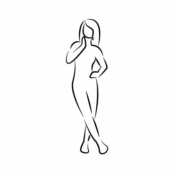 Kobiety rysunek ciała — Wektor stockowy
