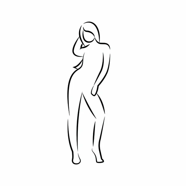 Vrouwen lichaam tekening — Stockvector