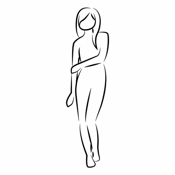 妇女身体绘图 — 图库矢量图片