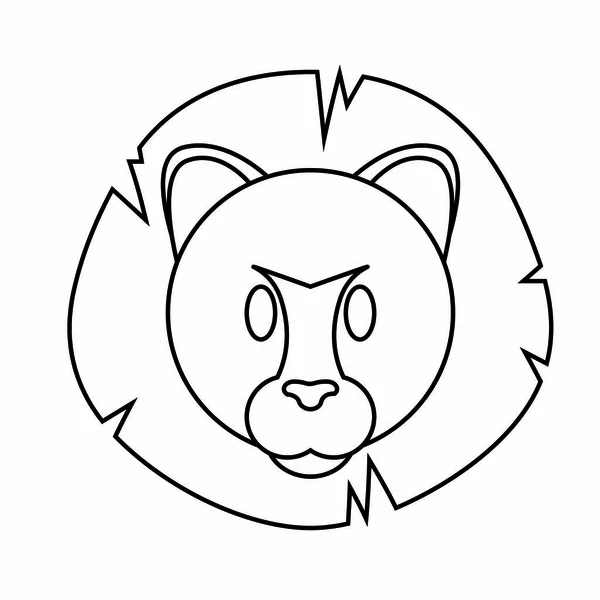 Mignon visage de lion — Image vectorielle