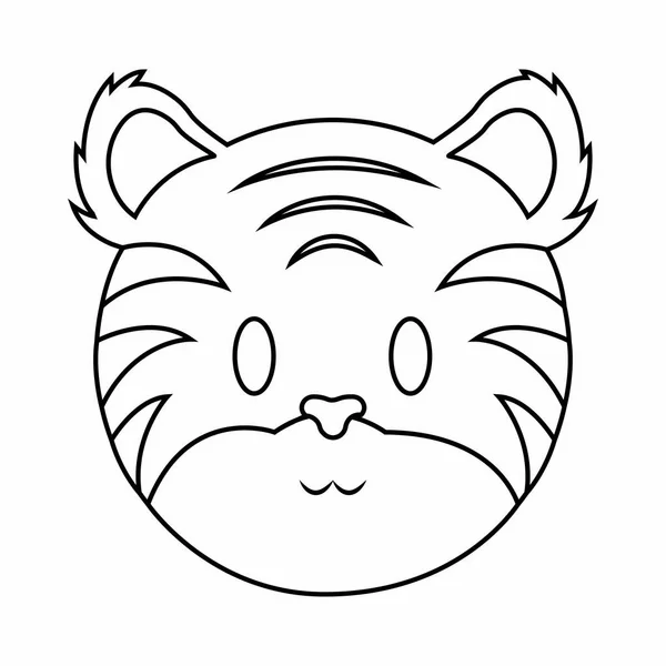 Mignon visage de tigre — Image vectorielle