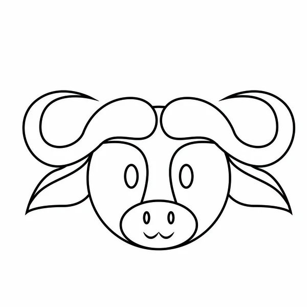 Carino toro faccia — Vettoriale Stock