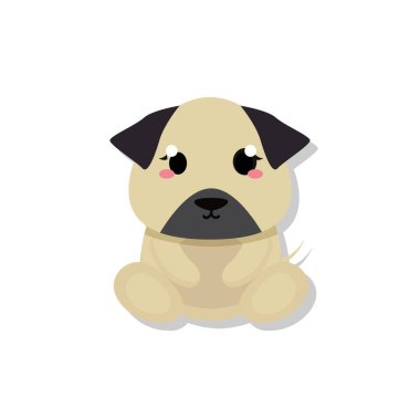 İzole edilmiş şirin köpek yavrusu.