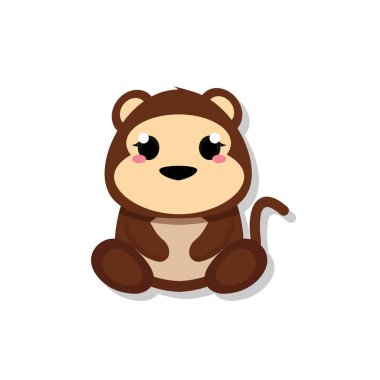 İzole edilmiş şirin bebek maymun