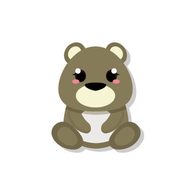 İzole edilmiş şirin bebek ayı.