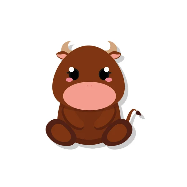 孤独可爱的小牛宝宝 — 图库矢量图片