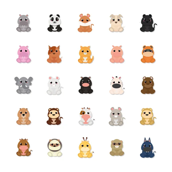 Conjunto de animales lindos — Vector de stock