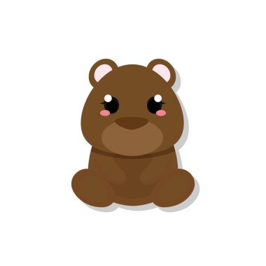 İzole edilmiş şirin bebek ayı.