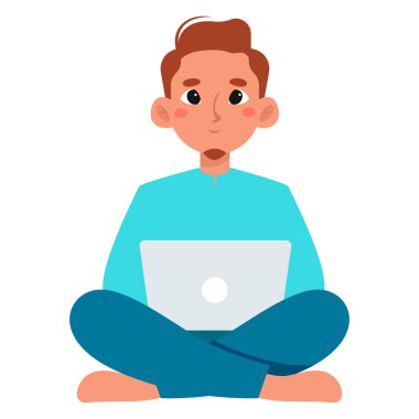 Dizüstü bilgisayarı olan adam.