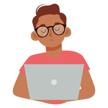 Dizüstü bilgisayarı olan adam.