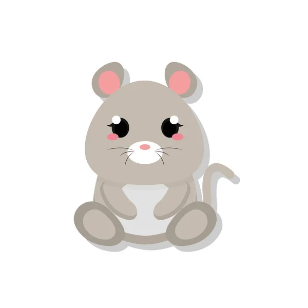 Isolado bonito bebê rato — Vetor de Stock