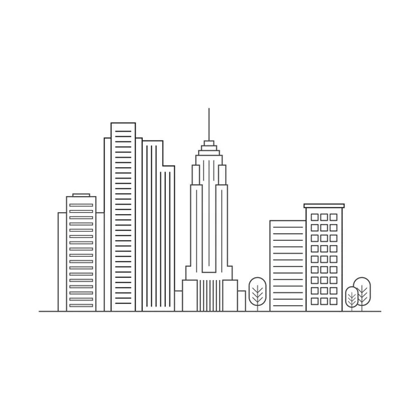 Outline of a city skyline — Stock Vector