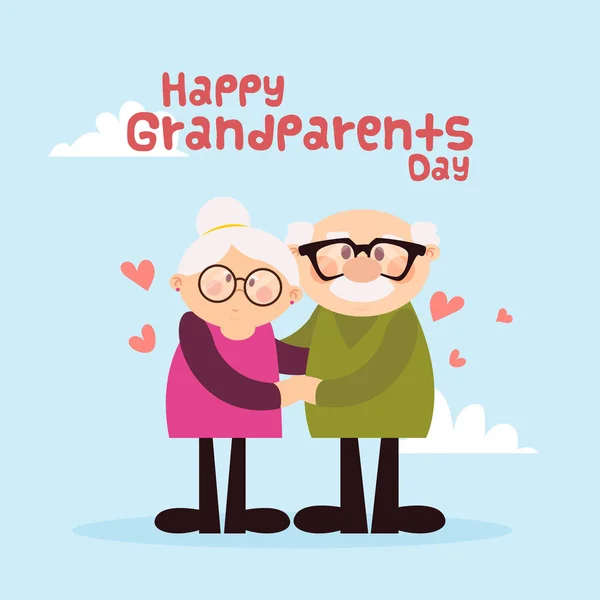 Boldog nagyszülők napi kártya — Stock Vector