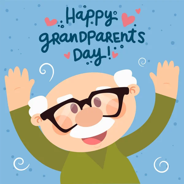 幸せなおじいちゃんの日カード — ストックベクタ