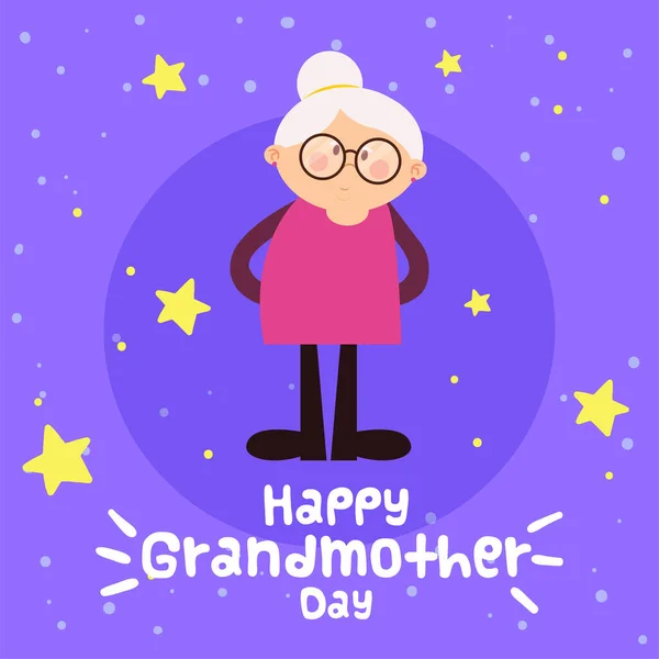 Šťastné babiččiny pohlednice — Stockový vektor