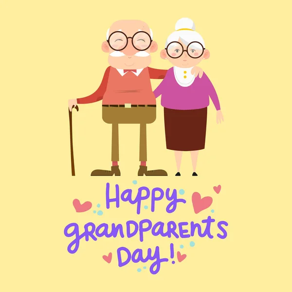 Glückliche Großeltern Tageskarte — Stockvektor