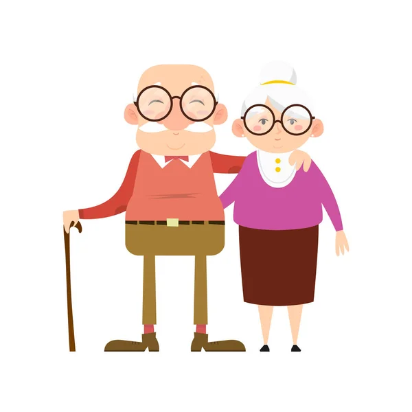 Isolated old couple — Stock Vector