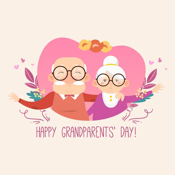Tarjeta de día de abuelos feliz — Archivo Imágenes Vectoriales