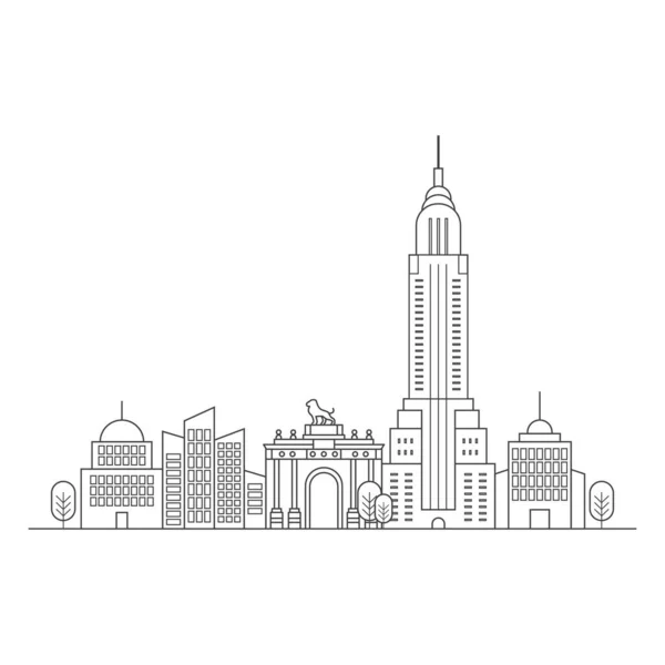 Outline of a city skyline — Stock Vector