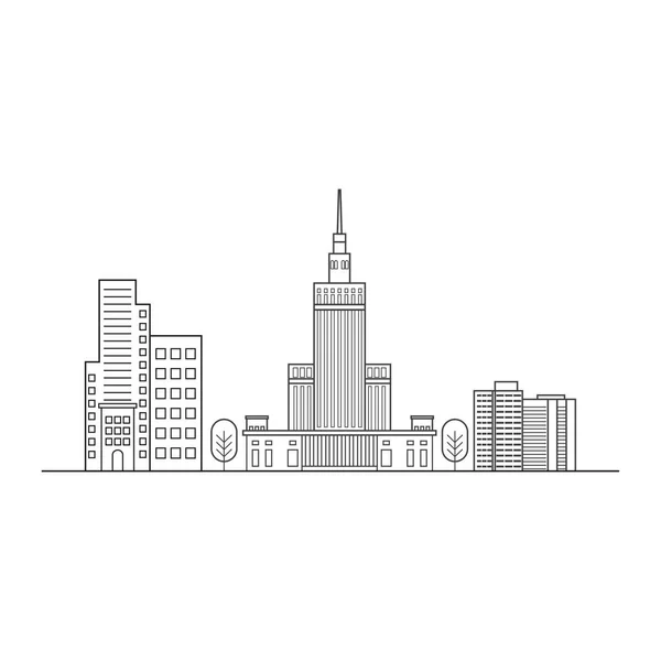 Outline of a city skyline — Stock Vector