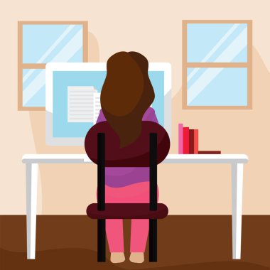 Çalışan genç kadın.