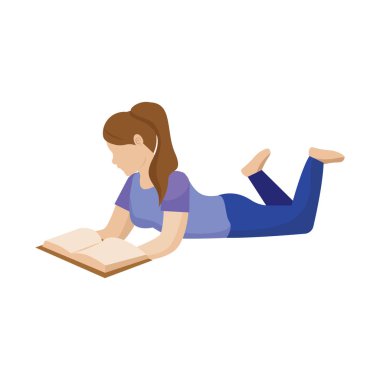 Kitap okuyan genç bir kadın.