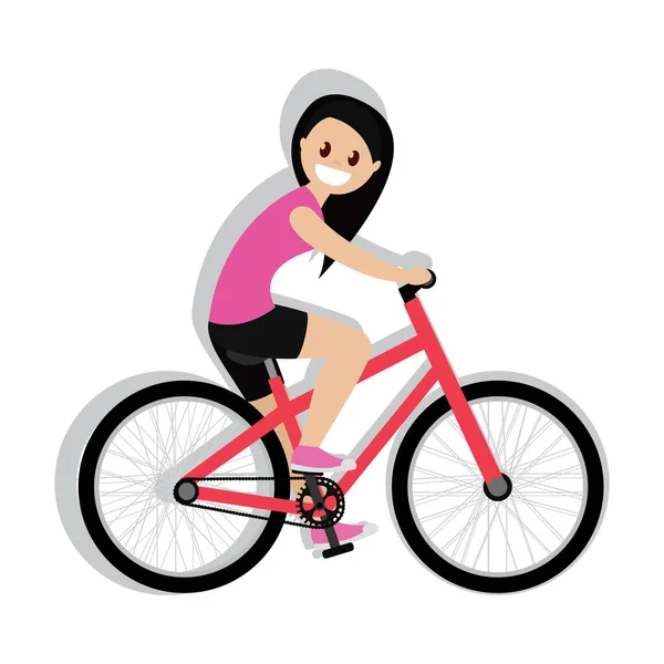 Γυναίκα με ποδήλατο. — Διανυσματικό Αρχείο