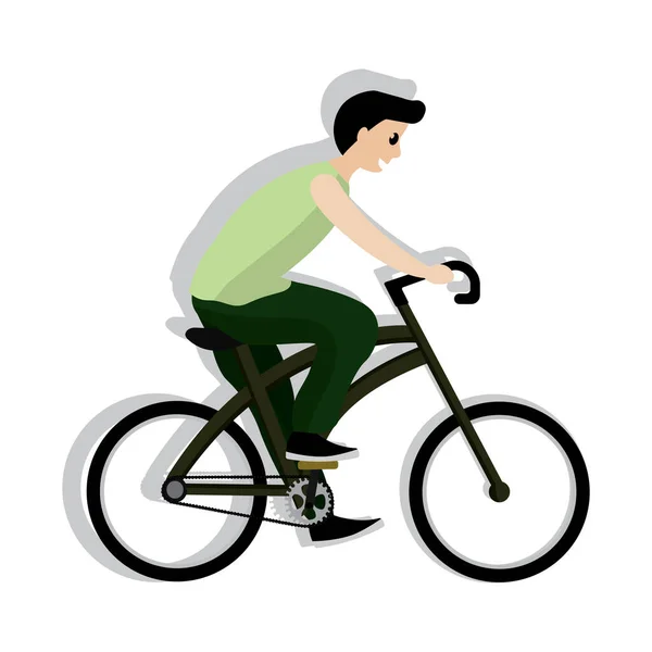 Hombre en bicicleta — Archivo Imágenes Vectoriales