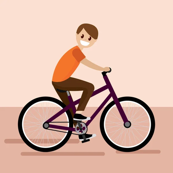 Homme en vélo — Image vectorielle