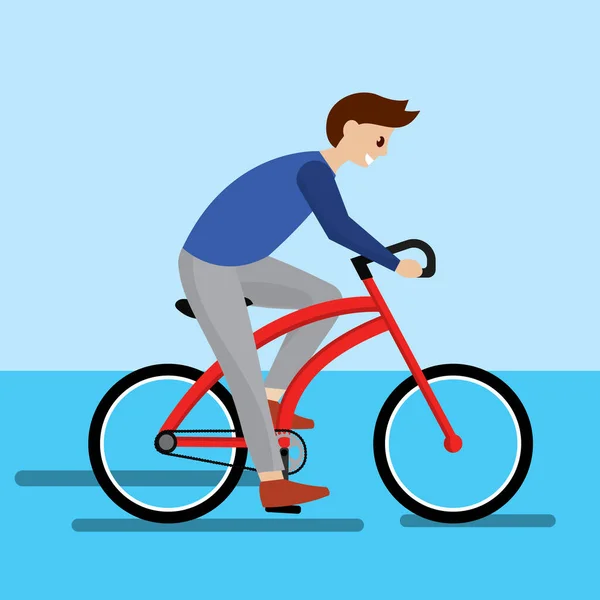 Mann auf dem Fahrrad — Stockvektor