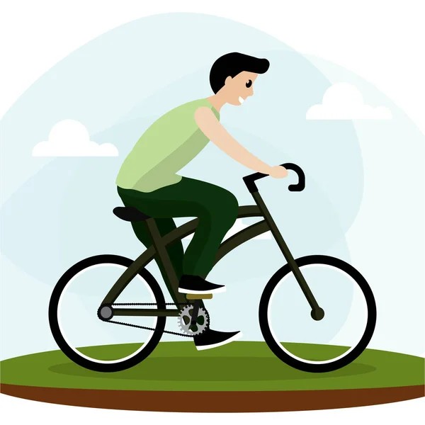 Homme en vélo — Image vectorielle