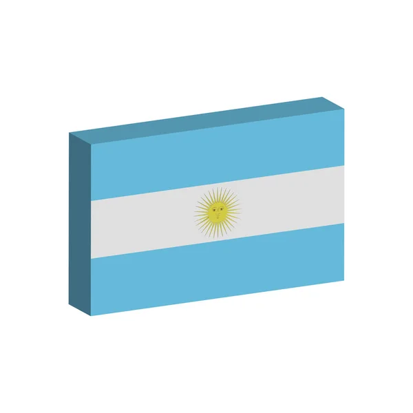 3D flag of Argentina — Stock Vector