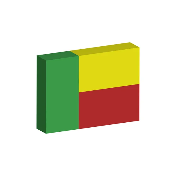 Benins 3D-flagga — Stock vektor
