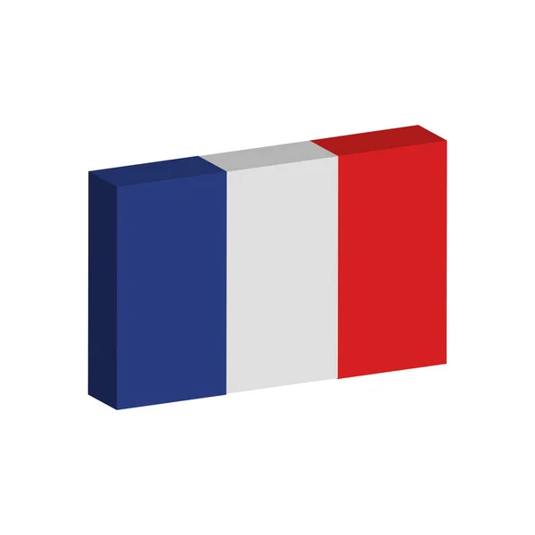 3D Flagge von Frankreich — Stockvektor