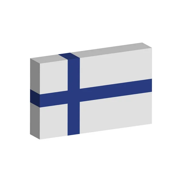 フィンランドの3D旗 — ストックベクタ