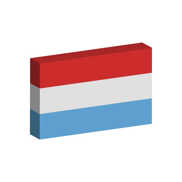 Flaga 3D Luksemburga — Wektor stockowy