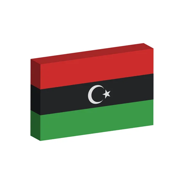 3D flag of Libya — Stock Vector