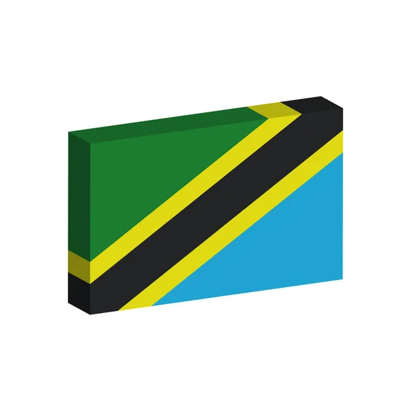 3D flag of Tanzania — Stock Vector