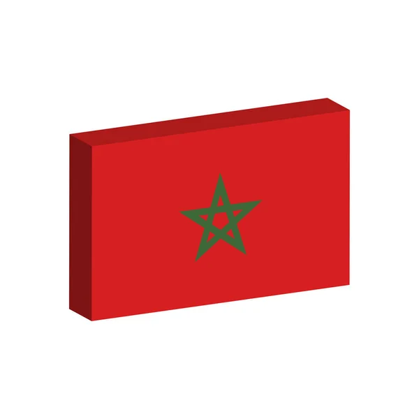 3D flag of Morocco — Stock Vector