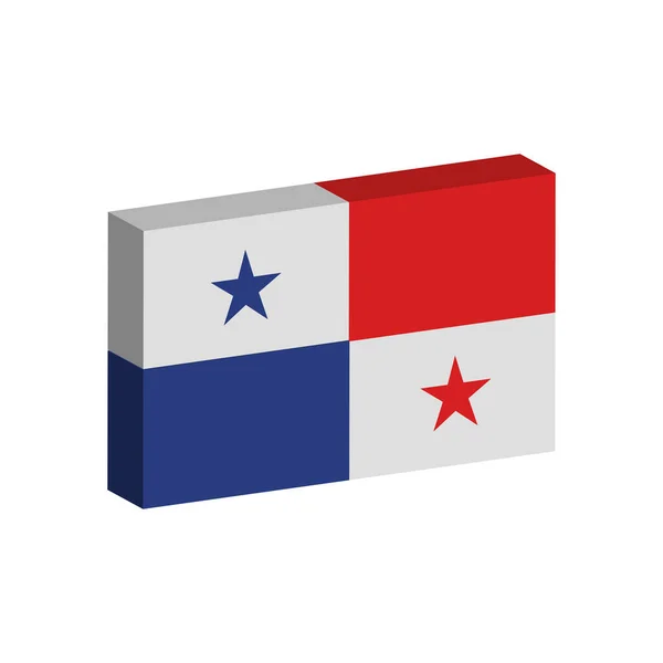 3D flag of Panama — Stock Vector