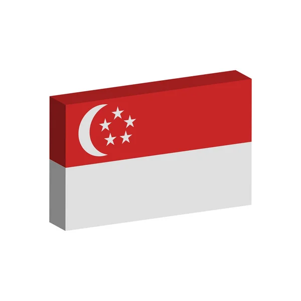 Bandera 3d de singapore — Archivo Imágenes Vectoriales