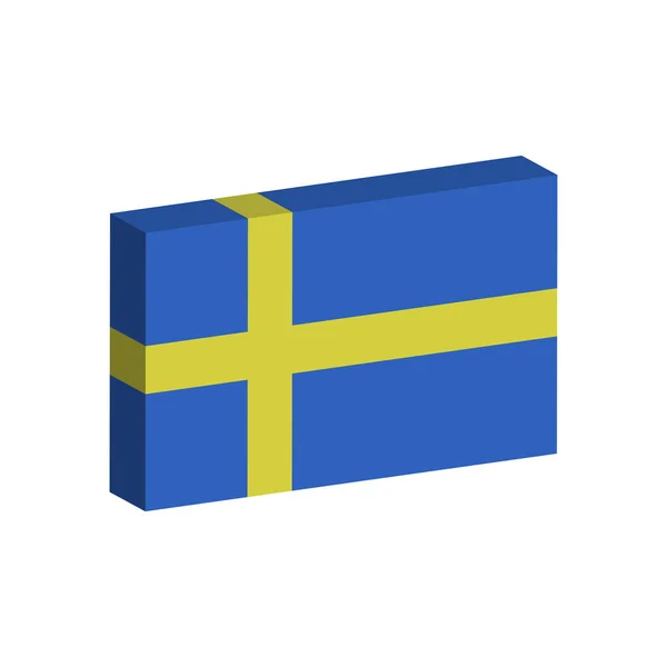 3D flag of Sweden — Stock Vector