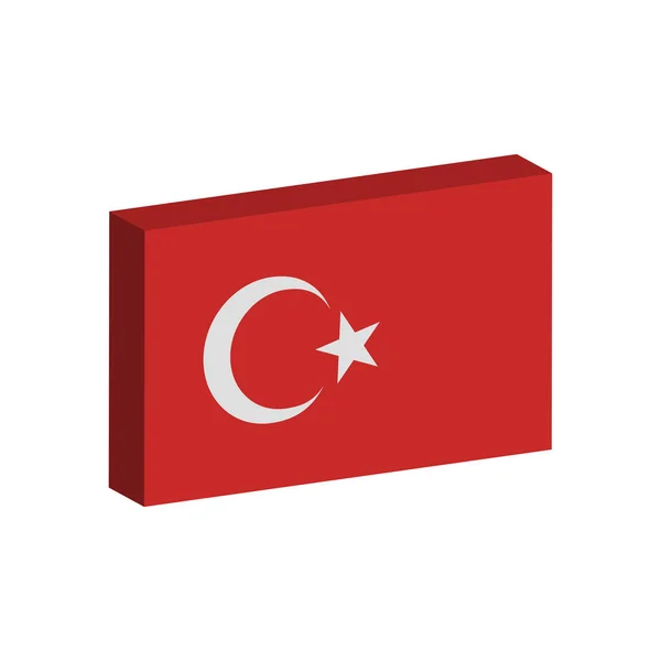 3D vlag van Turkije — Stockvector