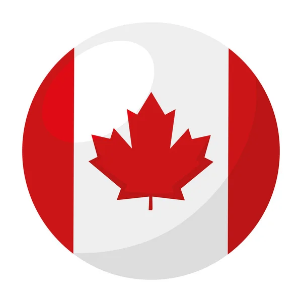 Bouton drapeau du Canada — Image vectorielle